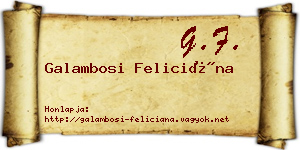 Galambosi Feliciána névjegykártya